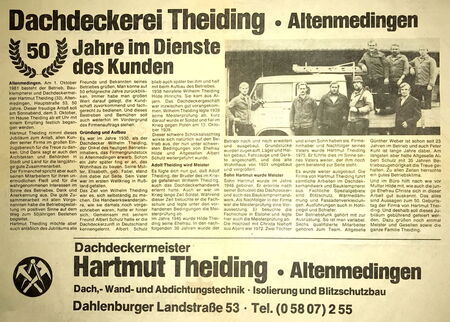 Zeitungsbericht zum 50jährigen Bestehen